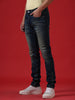 Washed Blue Stretch Tapered Jeans