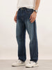 Faded Anti Fit Denim Jeans | Dark Blue
