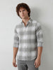 Regular Fit Checkered Shirt | Grey