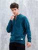 Slim Fit Casual Pullover With Zipper Detail | Teal