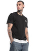 Solid Black Chest Printed T-Shirt