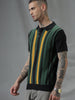 Vintage Stripes Flat Knit Black Polo T-Shirt