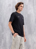 Oversized Crew Neck T-Shirt With Hd Print | Black