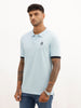Slim Fit Contrast Sleeve Polo T-Shirt | Light Blue
