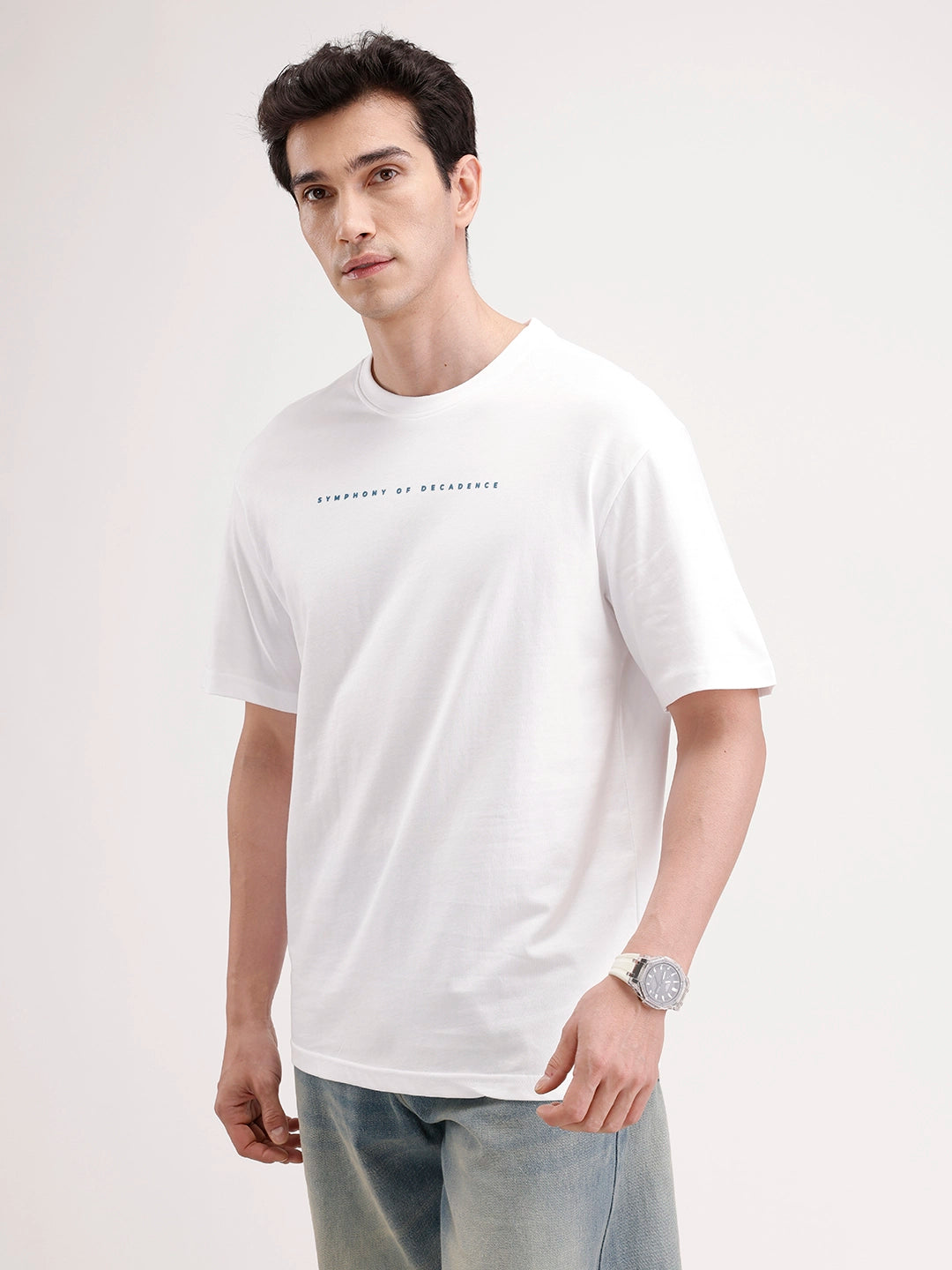 Oversized Back Printed T-shirt | White