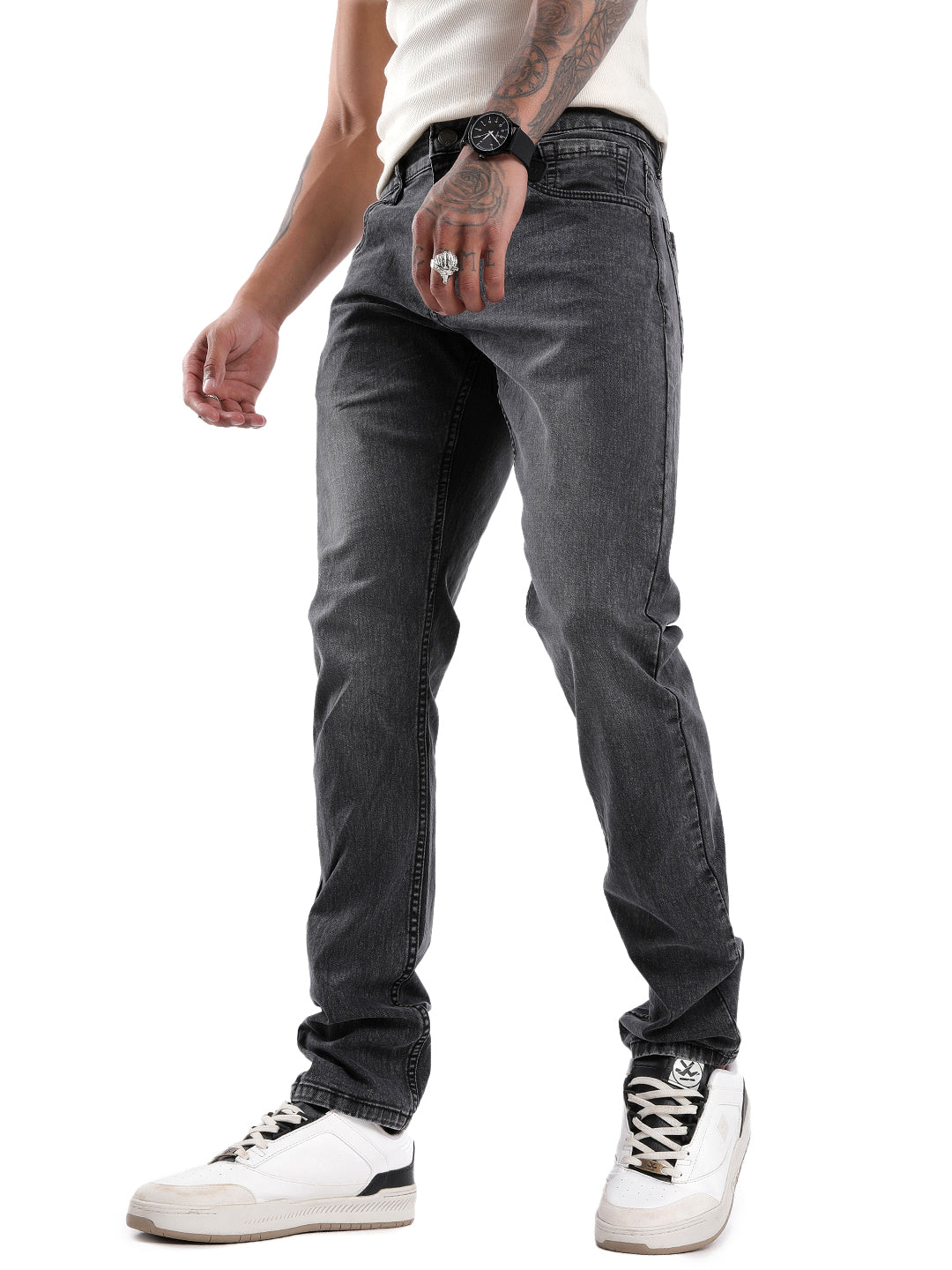 Urban Dark Grey Twill Denim Jeans