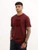 Classic Slim Fit Flock Print T-Shirt | Wine