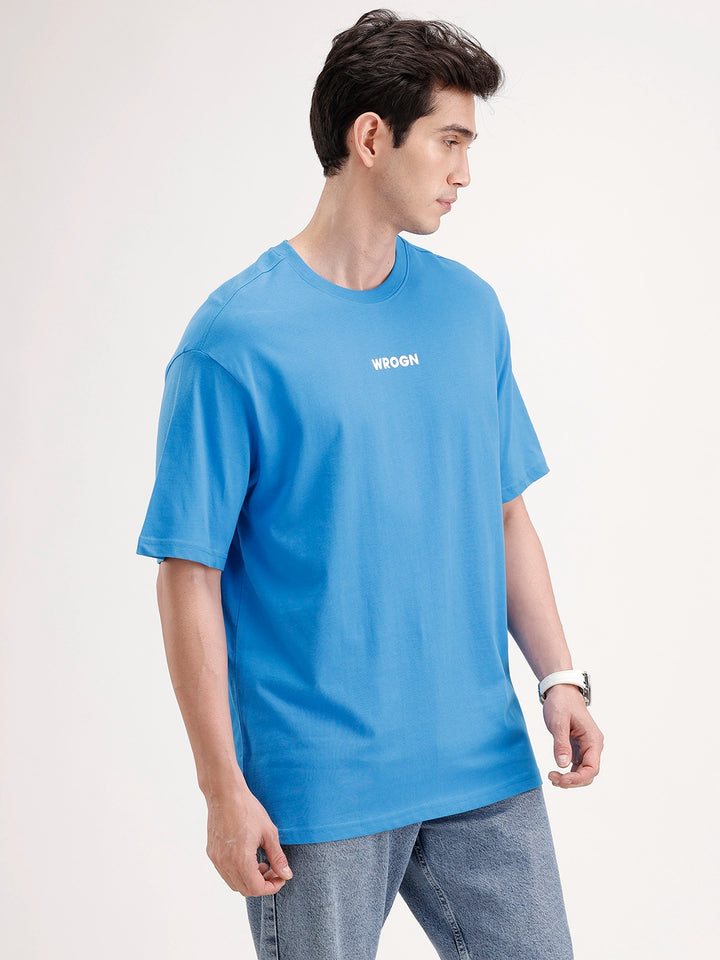 Oversized Back Printed T-shirt | Blue