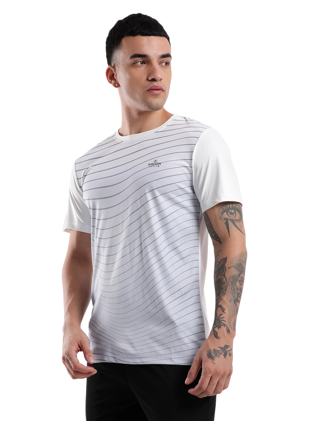 Classic White Striped Active T-Shirt