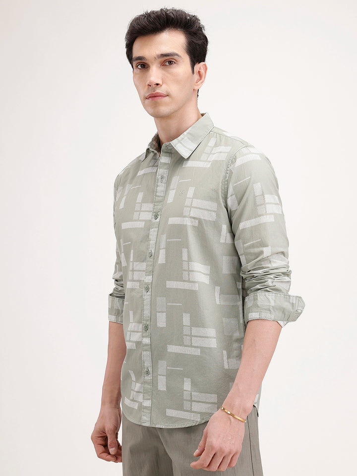 Regular Fit AOP Shirt | Green