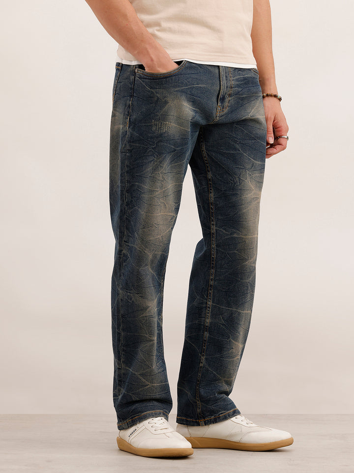 Faded Anti Fit Denim Jeans  | Blue