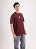 Classic Printed Patch T-Shirt   |  Maroon