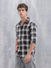 Mocklino Open Dobby Slim Fit Check Shirt | Grey