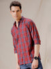 Checked Maroon Cotton Shirt