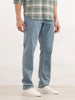 Solid Straight Fit Denim Jeans | Light Blue
