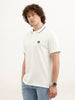 Solid Tipping Collar Polo T-Shirt | White