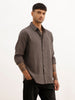 Textured Slim Fit Solid Shirt | Dark Grey | WSH02FSSL0012S
