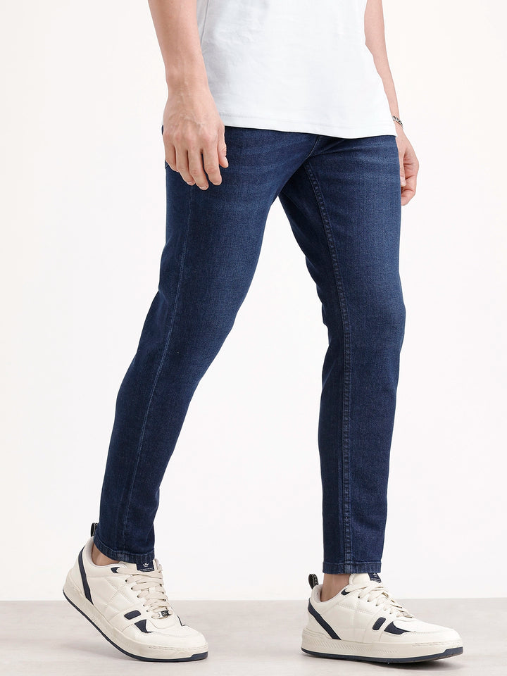 Faded Skinny Crop Denim | Blue