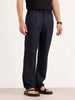 Anti Fit Pleated Trouser | Navy Blue