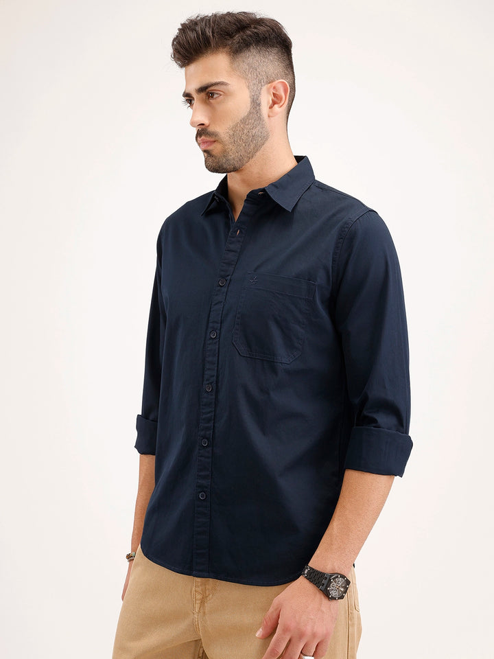 Solid Regular Fit Shirt | Navy Blue