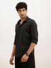 Solid Slim Fit Performance Stretch Shirt | Black
