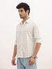Slim Fit Checkered Corduroy Shirt | White