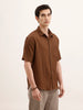 Comfort Fit Textured Shirt | Dark Khaki