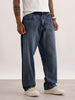 Washed Loose Fit Denim Jeans | Dark Blue