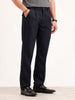 Anti Fit Pleated Trouser | Navy Blue