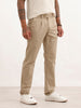 Solid Slim Fit Pleated Trouser | Beige