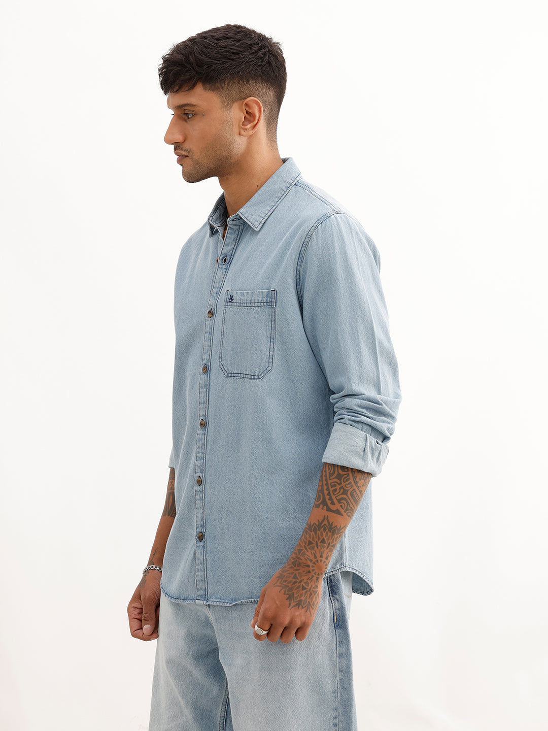 Classic Regular Fit Denim Shirt | Blue
