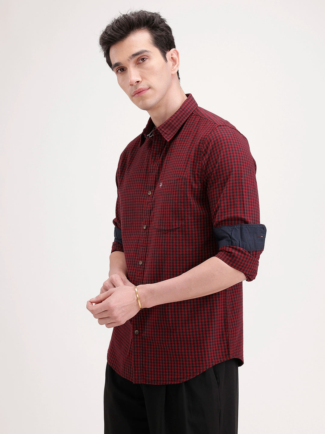Regular Fit Checkered Shirt | Red