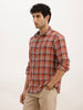 Classic Slim Fit Checkered Shirt | Rust