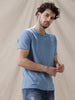 Blue Round Neck Bold T-Shirt