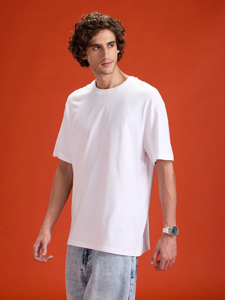 Men’s Oversized Graphic Printed Tee | White