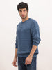 Textured Oversized Fit Knitted Sweater | Blue