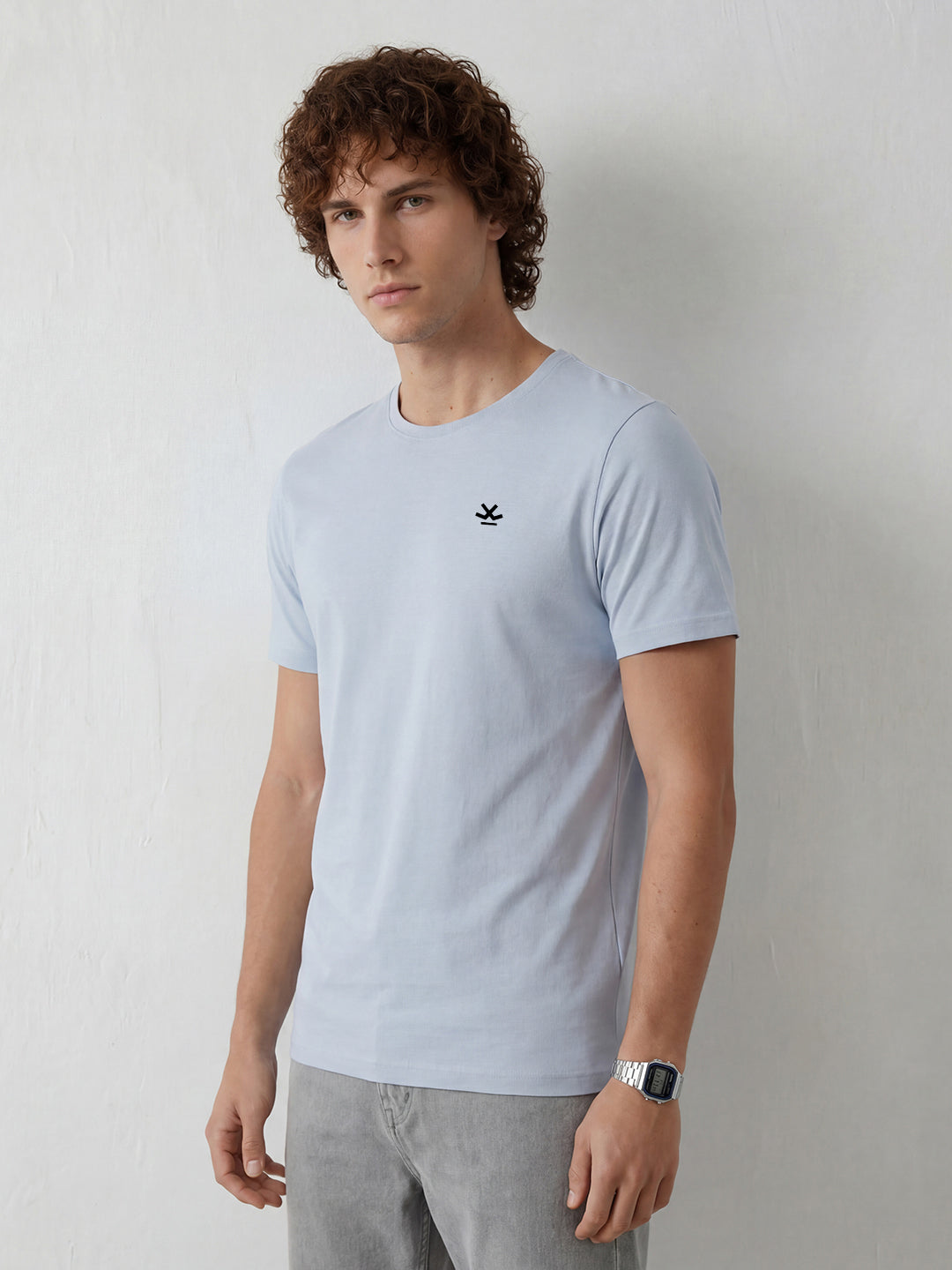 Solid Slim Fit T-Shirt | Light Blue