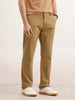 Straight Fit Solid Trouser | Khaki