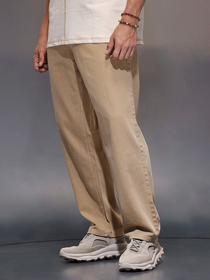 Men'sloose fit jeans | Khaki