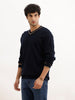 Classic Tipping Knitted Sweater | Blue