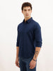 Solid Regular Fit Full Sleeve Shirt | Navy Blue
