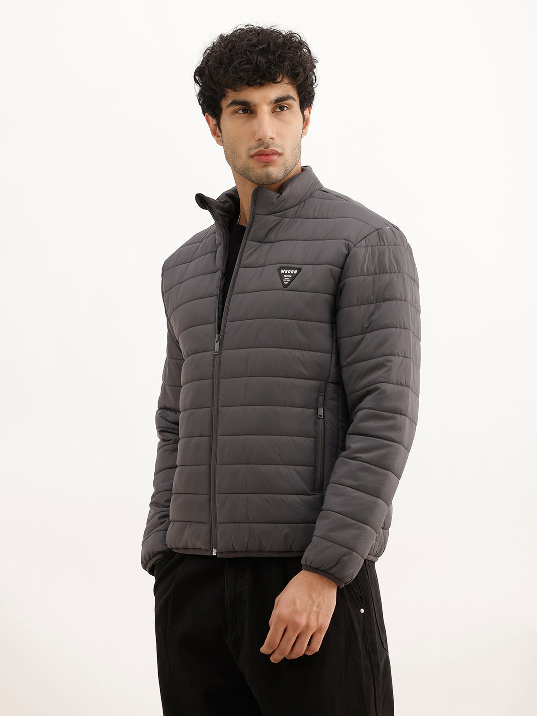 Solid Comfort Fit Puffer Jacket | Olive
