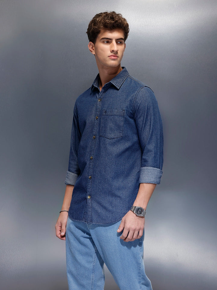 Men's Casual Slim Fit Shirt  | Blue