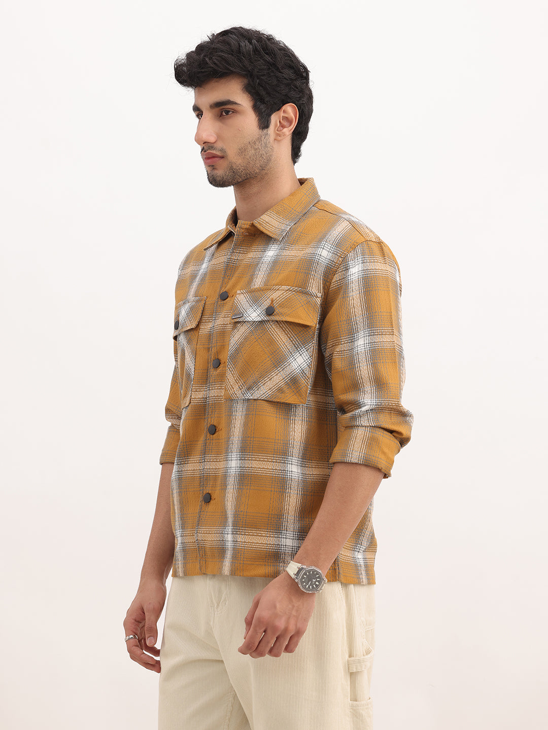 Classic Regular Fit Shacket | Brown