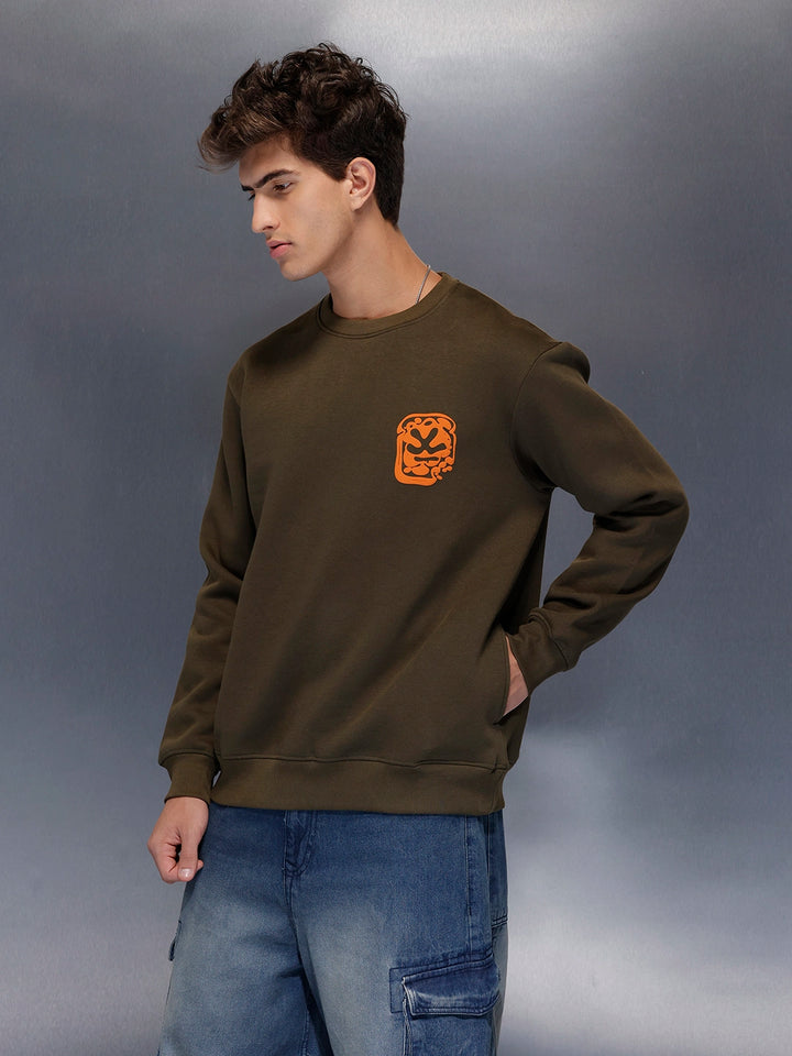Graphic Accent Sweatshirt | Olive
