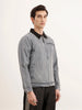Regular Fit Zipper Denim Jacket | Blue