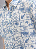 Fluid Viscose Nylon Shirt With Watercolour Inspired Aop | Blue