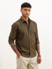 Solid Slim Fit Full Sleeve Shirt | Dark Green | WSH02FSSL0171S