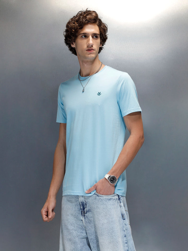 Men’s Regular Fit Graphic T-Shirt by Wrogn | Light Blue