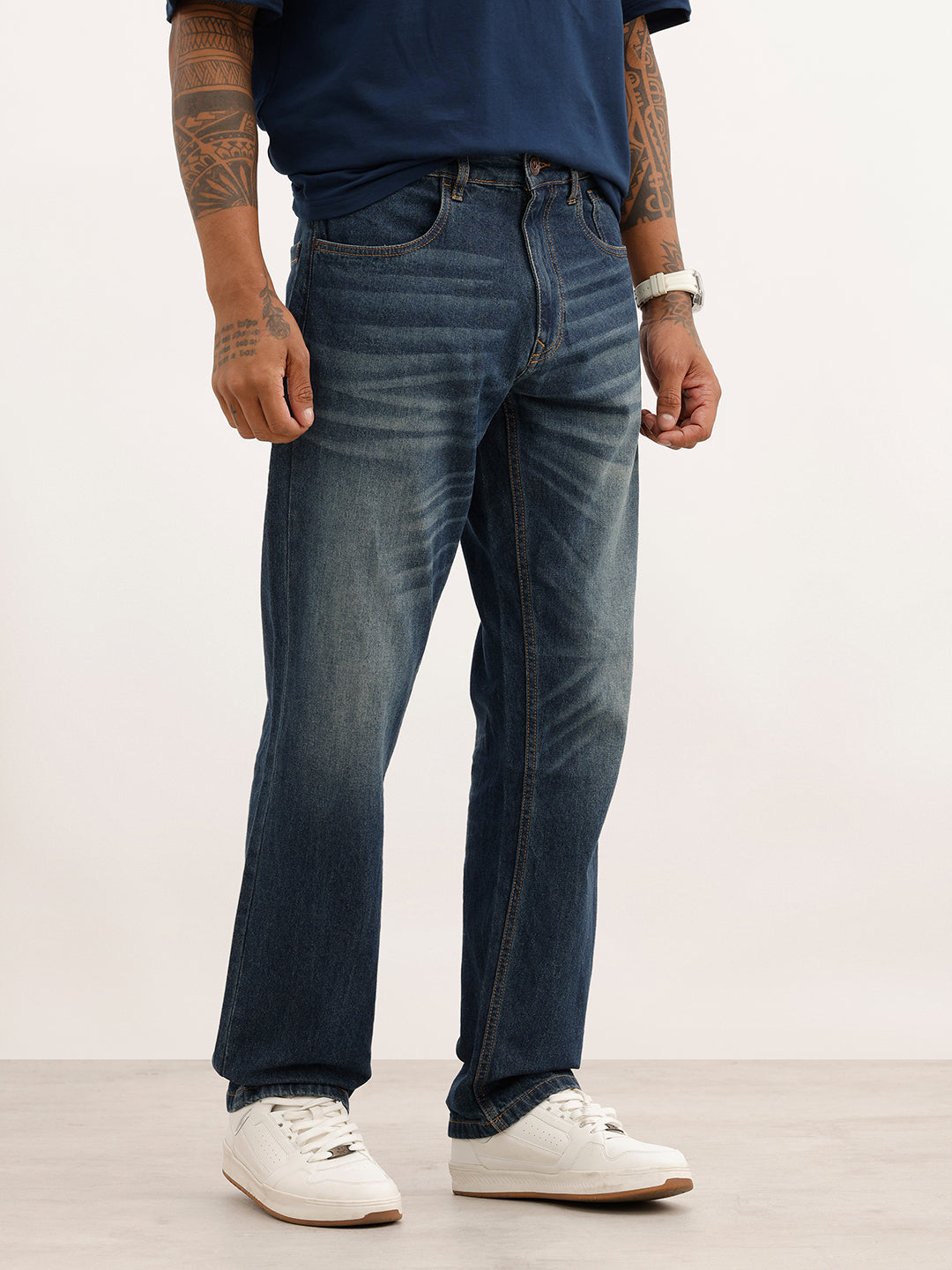 Heavy Faded Anti Fit Denim Jeans | Blue | WJN0200AT2103S
